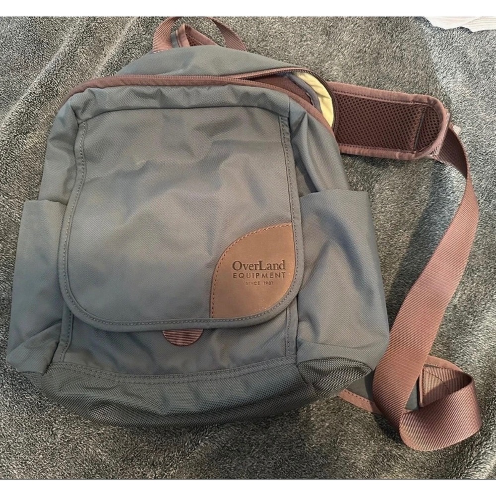 OverLand Equipment Sling Backpack Gray Mauve Nylon One Shoulder Crossbody Bag